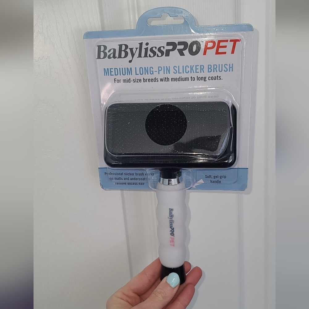 BaBylissPRO PET Grooming Brush with White Handle